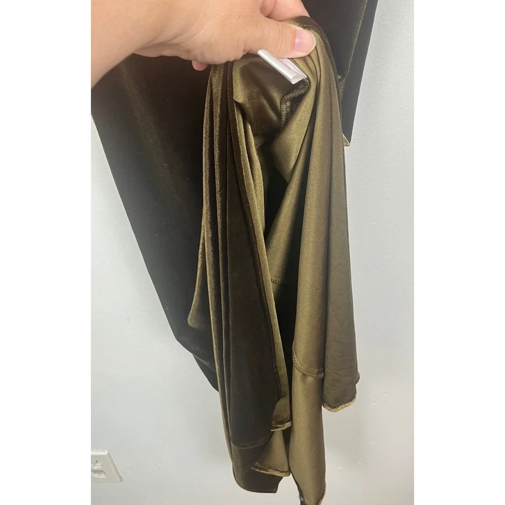 Just Taylor Olive Green Velvet Cowl Neck Maxi Dress Spaghetti Strap Size 2